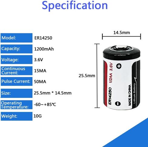 50 حزمة ER14250 1/2AA 3.6V بطارية الليثيوم 1200 مللي أمبير في كل من أطواق الكلاب ، ومراقبة حركة الطفل وأكثر من ذلك (غير قابلة للتشغيل) in Kuwait