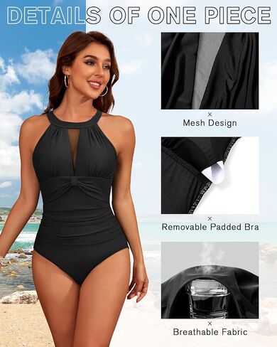 Century Star One Piece Swimsuit Womens 2025 Tummy Control Bathing Suit Mesh Flattering One Piece Swimsuits in Saudi Arabia