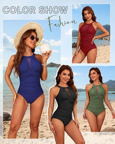 Century Star One Piece Swimsuit Womens 2025 Tummy Control Bathing Suit Mesh Flattering One Piece Swimsuits in Saudi Arabia
