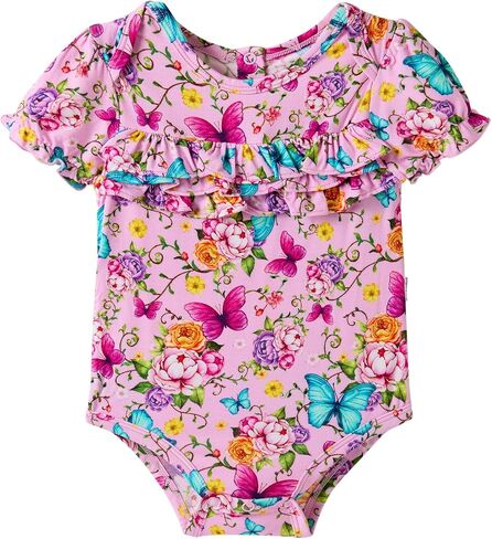 Baby Girls Short Sleeve Bodysuits Dress Infant Toddler Girl Bodysuit Headband Layette Essentials Set Bamboo Viscose in Saudi Arabia