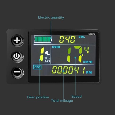 عداد شاشة LCD للدراجة الكهربائية، ABS S866 سكوتر كهربائي شاشة ملونة لوحة تحكم لملحقات تعديل الليثيوم in Saudi Arabia