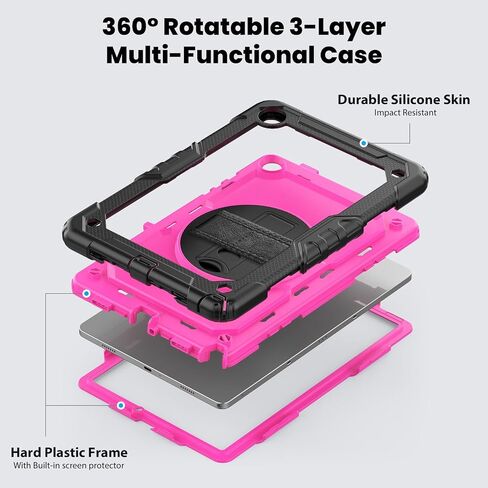 للحصول على علبة Samsung Galaxy A9 Case 8.7 بوصة ، مع واقي الشاشة ، حزام يدوي ، حزام كتف ، 360 درجة دوارة من أجل Galaxy Tab A9 2023 إطلاق SM-X110 ، SM-X115 Black in Saudi Arabia