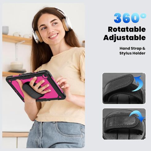للحصول على علبة Samsung Galaxy A9 Case 8.7 بوصة ، مع واقي الشاشة ، حزام يدوي ، حزام كتف ، 360 درجة دوارة من أجل Galaxy Tab A9 2023 إطلاق SM-X110 ، SM-X115 Black in Saudi Arabia
