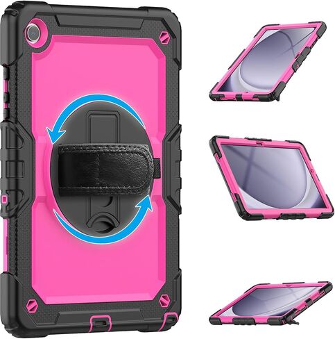 للحصول على علبة Samsung Galaxy A9 Case 8.7 بوصة ، مع واقي الشاشة ، حزام يدوي ، حزام كتف ، 360 درجة دوارة من أجل Galaxy Tab A9 2023 إطلاق SM-X110 ، SM-X115 Black in Saudi Arabia