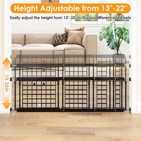بوابة الكلب القابلة للتعديل - ارتفاع 13-22 بوصة ، 18-43 بوصة امتداد - لا توجد بوابة حيوان أليف للحفر للمداخل والسلالم والجرى والأطفال الصغار - بوابة السلامة المعدنية الشاقة in Kuwait
