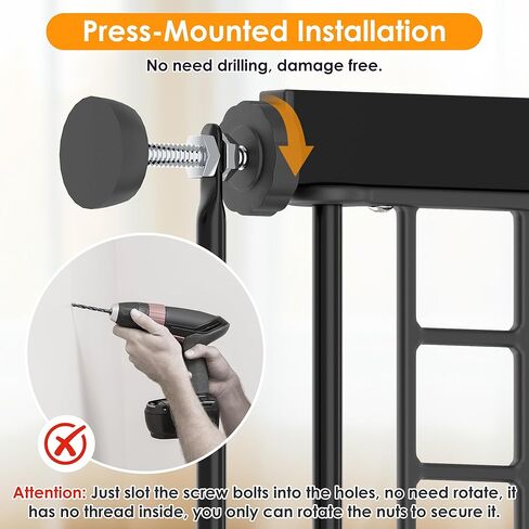 بوابة الكلب القابلة للتعديل - ارتفاع 13-22 بوصة ، 18-43 بوصة امتداد - لا توجد بوابة حيوان أليف للحفر للمداخل والسلالم والجرى والأطفال الصغار - بوابة السلامة المعدنية الشاقة in Kuwait