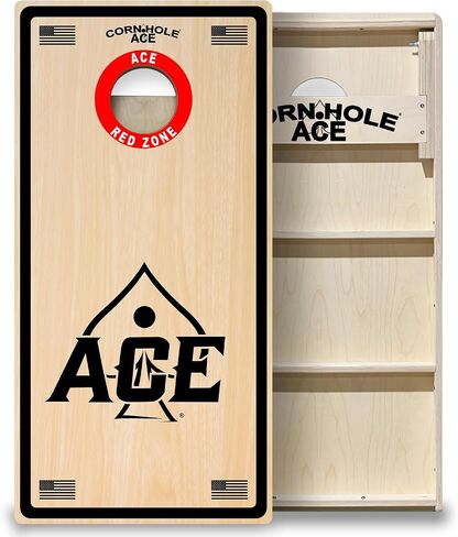 CornholeAce ACE PRO Professional Cornhole Boards - No Bounce! Triple Wide Legs, 3/4" Baltic Birch Plywood, Handles, Regulation Size (4x2ft), Tournament Style, Made in USA in Saudi Arabia