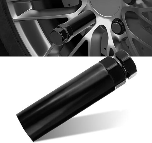 mly 6 spline lug nut socket ، أداة إزالة الجوز العروة 3/4 "(19 مم) و 13/16" (21 مم) ، مفتاح قفل عجلة الوقود لمقبس ما بعد البيع ، متوافق مع M14x1.5 ، M14x2 ، 9/16 "x18 (أسود) in Kuwait