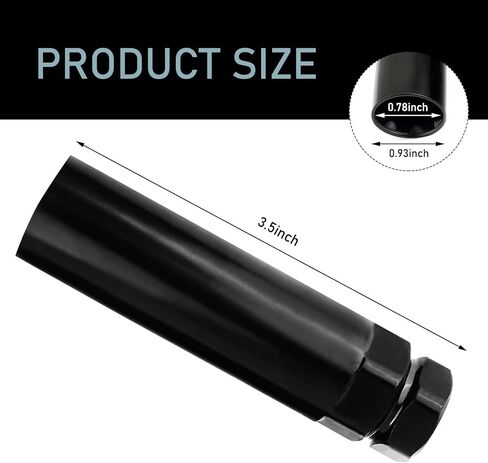 mly 6 spline lug nut socket ، أداة إزالة الجوز العروة 3/4 "(19 مم) و 13/16" (21 مم) ، مفتاح قفل عجلة الوقود لمقبس ما بعد البيع ، متوافق مع M14x1.5 ، M14x2 ، 9/16 "x18 (أسود) in Kuwait