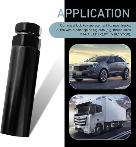 mly 6 spline lug nut socket ، أداة إزالة الجوز العروة 3/4 "(19 مم) و 13/16" (21 مم) ، مفتاح قفل عجلة الوقود لمقبس ما بعد البيع ، متوافق مع M14x1.5 ، M14x2 ، 9/16 "x18 (أسود) in Kuwait