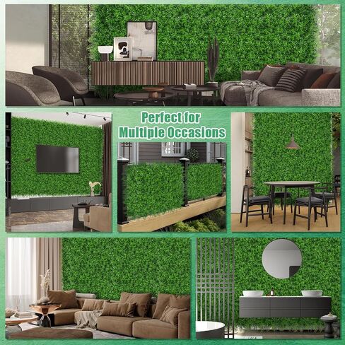 ألواح الجدران الاصطناعية ، 20'x20 '' 8pcs ألواح جدران العشب فو مع أوراق الوحش مقاوم للأشعة فوق البنفسجية ، خلفية خضراء جدار العشب الأخضر للحديقة في الهواء الطلق في الهواء الطلق ديكور الزفاف in Saudi Arabia