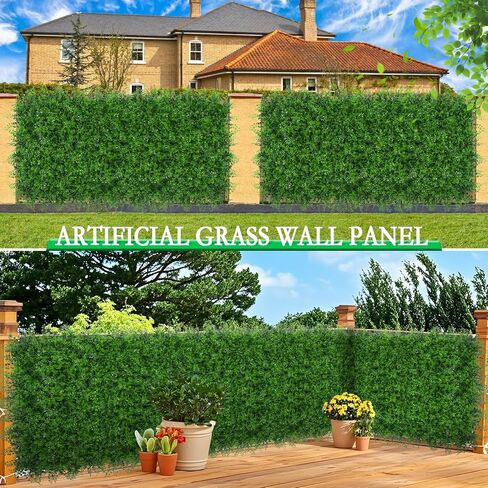 ألواح الجدران الاصطناعية ، 20'x20 '' 8pcs ألواح جدران العشب فو مع أوراق الوحش مقاوم للأشعة فوق البنفسجية ، خلفية خضراء جدار العشب الأخضر للحديقة في الهواء الطلق في الهواء الطلق ديكور الزفاف in Saudi Arabia