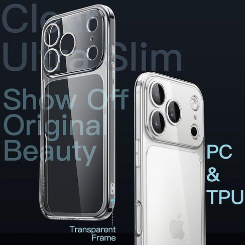 JETech Slim Case for iPhone 17 Pro 6.3-Inch with Camera Lens Full Protection, Ultra-Thin Lightweight Clear Minimalist Protective Phone Cover (Clear) in Saudi Arabia
