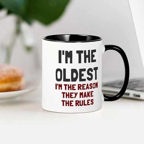 CafePress I'm The Oldest Make Rules Mug 11 oz (325 ml) Ceramic Coffee Mug in Saudi Arabia
