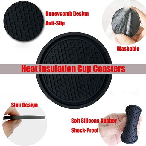 قطعتان من قواعد حامل أكواب السيارة المصنوعة من السيليكون 1500 لرام 1500، قواعد أكواب مضادة للانزلاق وإكسسوارات السيارة الداخلية in Kuwait