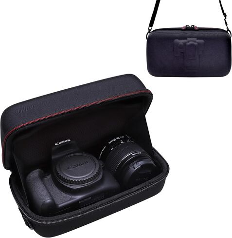 Camera Case for Canon EOS Rebel T7 / R50 / R6 Mark II / T6 / R100 / R50 V / R8 / R10 / R5 Mark II/RP / 5D Mark IV / R7 Camera and 18-55mm/18-45mm Lens with Shoulder Strap, Black in Saudi Arabia