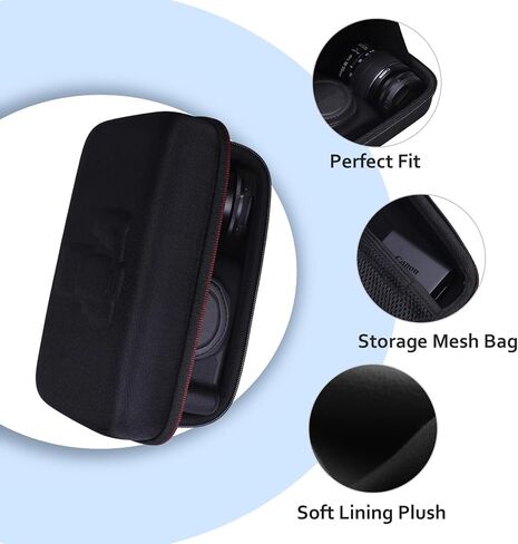 Camera Case for Canon EOS Rebel T7 / R50 / R6 Mark II / T6 / R100 / R50 V / R8 / R10 / R5 Mark II/RP / 5D Mark IV / R7 Camera and 18-55mm/18-45mm Lens with Shoulder Strap, Black in Saudi Arabia