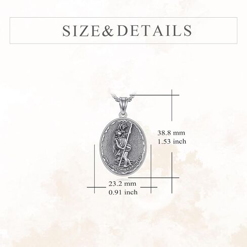 Saint Christopher Necklace for Men Women 925 Sterling Silver Patronus Medal Amulet Jewelry Gifts in Kuwait