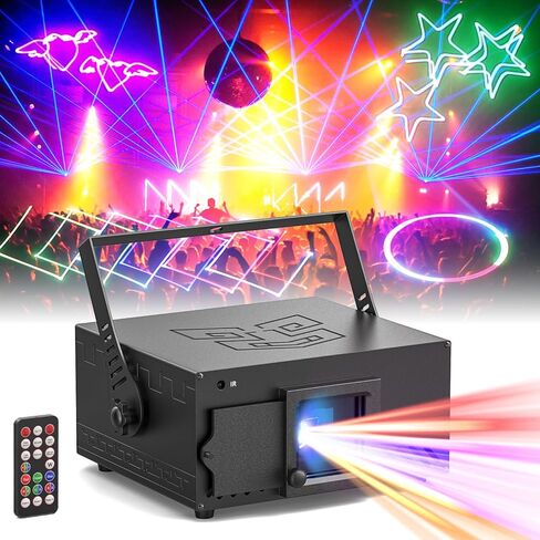 U'King Party Lights RGB مرحلة الإضاءة شعاع الرسوم المتحركة 3D أضواء الليزر أنماط مع DMX512 الصوت المنشط التحكم عن بعد لمهرجان بار ملهى ليلي الزفاف عرض حي الكنيسة in Kuwait