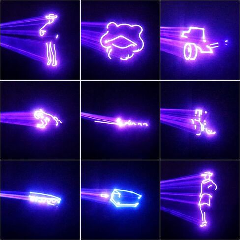 U'King Party Lights RGB مرحلة الإضاءة شعاع الرسوم المتحركة 3D أضواء الليزر أنماط مع DMX512 الصوت المنشط التحكم عن بعد لمهرجان بار ملهى ليلي الزفاف عرض حي الكنيسة in Kuwait