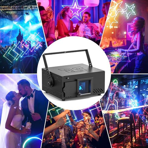 U'King Party Lights RGB مرحلة الإضاءة شعاع الرسوم المتحركة 3D أضواء الليزر أنماط مع DMX512 الصوت المنشط التحكم عن بعد لمهرجان بار ملهى ليلي الزفاف عرض حي الكنيسة in Kuwait