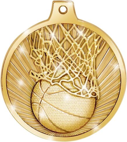 Basketball Medals Value Pack - Gold 2" Basketball Net Medal Trophy Awards for Basketball Tournaments, Leagues, Competitions, & Team Recognition in Saudi Arabia