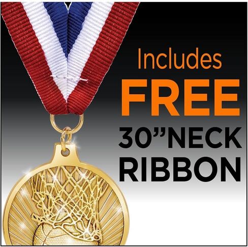 Basketball Medals Value Pack - Gold 2" Basketball Net Medal Trophy Awards for Basketball Tournaments, Leagues, Competitions, & Team Recognition in Saudi Arabia