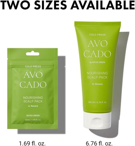 Rated Green - Avocado Nourishing Scalp Pack, Softening Hair Repair Mask and Scalp Mask for Dry Itchy Scalp, Total 8.45 fl. oz. Pack of 5-1.69 fl. Oz. Each in Kuwait