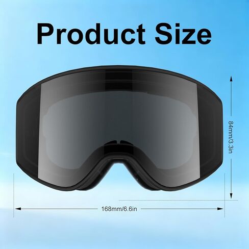 Kids Ski Goggles, OTG Snow Goggles, 100% UV Protection Snowboard Goggles for Boys & Girls, Snowmobile, Dog Sledding in Kuwait
