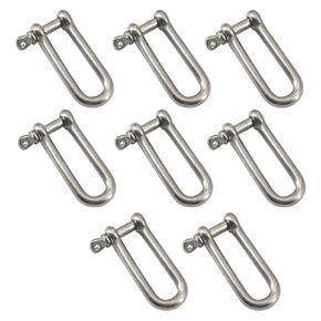 M12 Long D Ring Shackle 304 Stainless Steel Anchor Shackle with Screw Pin for Material Handling,Rigging Accessories,Connecting Chains and Ropes (Pack of 2)