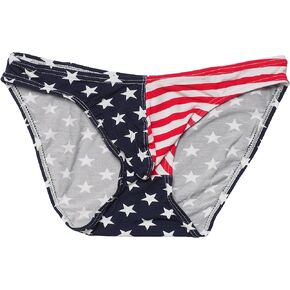 ONEFIT Mens Flag Underwear American Flag Printed Boxers and Thong G-string Briefs