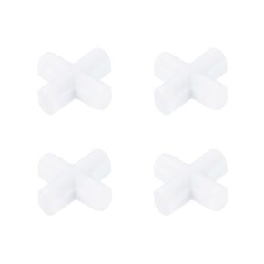 MECCANIXITY Magnetic Stirrer Mixer Stir Bar Rod 20mm(0.79") x20mm Cross Shape PTFE Coating Magnet White for Laboratory 4Pcs
