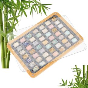 ZDLS Bead Sorting Tray,Wooden Bead Storage Organize with Acrylic Lid,Bead Storage Solutions-Size S