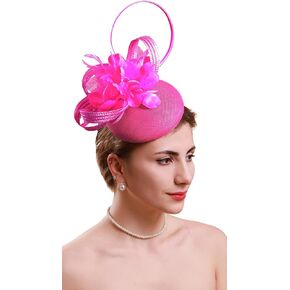 Cizoe Fascinators Hat for Women Kentucky Derby Headpiece Tea Party Hats Feather Wedding Headware Bridal Headpiece