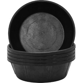 Sadnyy 5 Pcs Rubber Feeder Pan 8 Quart Rubber Feed Pan Large Utility Horse Feed Bucket Rubber Dog Bowl Horse Feeder for Dogs Goats Horses Chicken Dust Bath Container Animal Feeding, 14.5 x 4.5 Inches