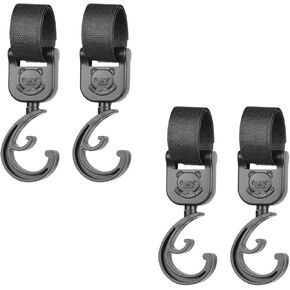 4 قطع من خطافات عربة الأطفال لتعليق أكياس الحفاضات، خطافات عربة الأطفال دوارة 360 درجة، مشابك متعددة الوظائف لعربة الأطفال لحقائب التسوق وحقيبة تغيير الملابس in Kuwait