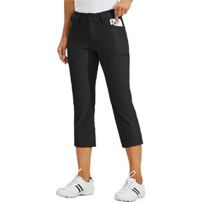 Willit Women's Golf Hiking Capris Pants with Pockets Quick Dry Lightweight Outdoor Casual Pants Water Resistant