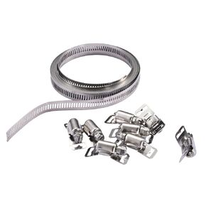 Bolt Dropper Stainless Steel Hose Clamp, Set of 10-0.9"x0.47" Adjustable Metal Tube Clamp - Marine-Grade Corrosion Resistance - Ideal for Automotive, Marine, and Pipe Installation Projects (Silver)