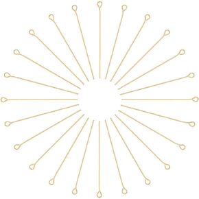 UNICRAFTALE 500pcs 1.57in Golden 304 Stainless Steel Eyepins Open Eye Pins Head Pin Jewelry Making Findings DIY Components for Beads Making Connector 40x3mm Hole 2mm Pin 0.6mm