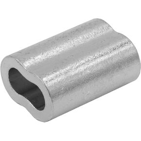 Swage Right MIL-SPEC Tin Plated Copper Swage Sleeves Clip & Ferrules (1/8 inch) – Oval Duplex Wire Rope Cable Crimping Loop Fittings (Pack of 50)
