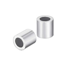 uxcell Aluminum Wire Rope Stop Sleeve Round Cable Ferrule Loop for 3/16" Wire Rope Pack of 50