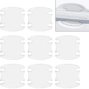 Flygun 4 PCS Car Door Bowl Sticker Kit, Flexible Highly Elastic Adhesive Door Edge Anti-Collision Protection Sticker, Waterproof Modified Decorative Accessories, for Most Models (Transparent)