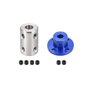 MECCANIXITY Rigid Flange Coupling 2pcs 6 x 15 x 15mm Motor Guide Shaft Coupler Motor Connector with 2pcs 6mm Shaft Coupling