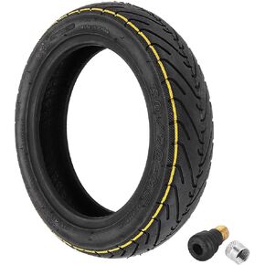 LHROPA 60/70-6.5 10-inch Rubber Explosion-proof Tubeless Tire + Straight nozzle Replace for Segway Ninebot Max G30LP G30 G30E Electric Kick Scooter Tyre Parts
