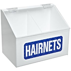 Brady PD240E 7-3/4" Height, 9-3/4" Width, 6" Depth, Acrylic, Blue On White Color Hairnets Dispenser