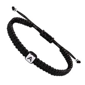 Initial Bracelets for Couples Women Men Initial Charm Handmade Rope Braided Letter Bracelet for Teen Girls Boys Adjustable Jewelry Christmas Gifts for Him Her (A)