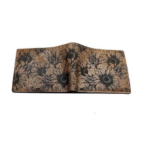 Mayan Corner - Genuine leather handmade men's wallet, bifold wallet, sunflower pattern wallet - 3SA