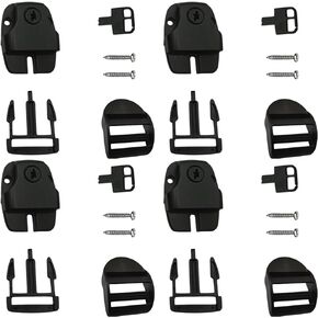 rejopfad 4 Set Hot Tub Cover Clips Replacement Latches Lock Kit for Spa Hot Tub Cover with Keys and Hardwares Accessories