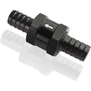 1/4" Fuel Check Valve,Engraved with Flow Direction,Aluminium Alloy One Way Valve for Air Fuel Oil Diesel Gas E85 or Other Liquid Transfer Check Valve Car Parts (6mm)