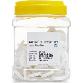 Foxx Life Sciences 37C-2216-OEM مرشح حقنة EZFlow من الألياف الزجاجية، قطر 25 مم، حجم المسام 2 ميكرومتر (عبوة من 100) in Kuwait